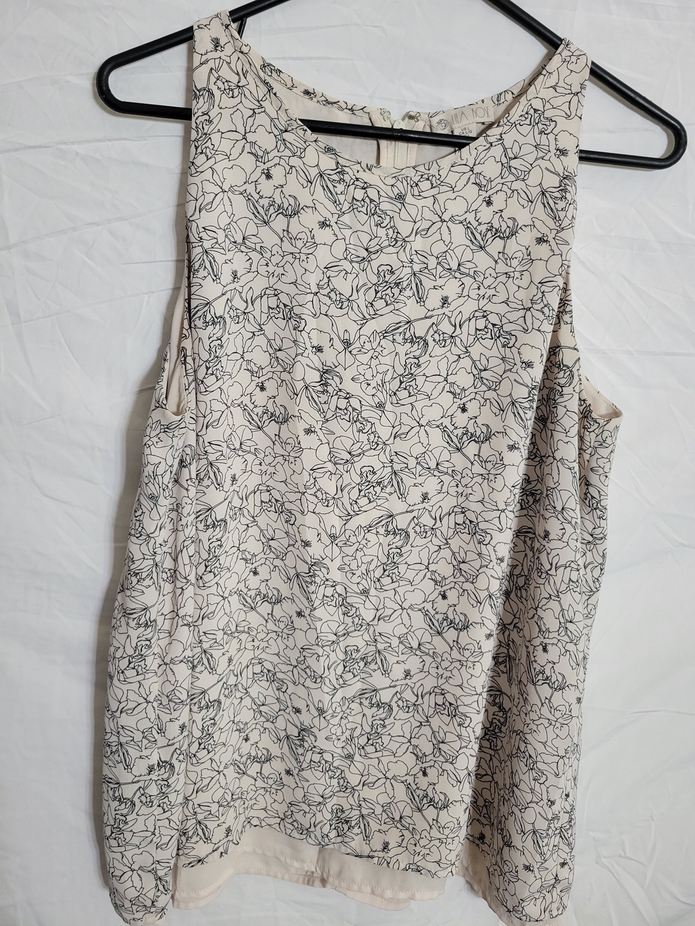 Lila Rose White Top with Black Floral Outline